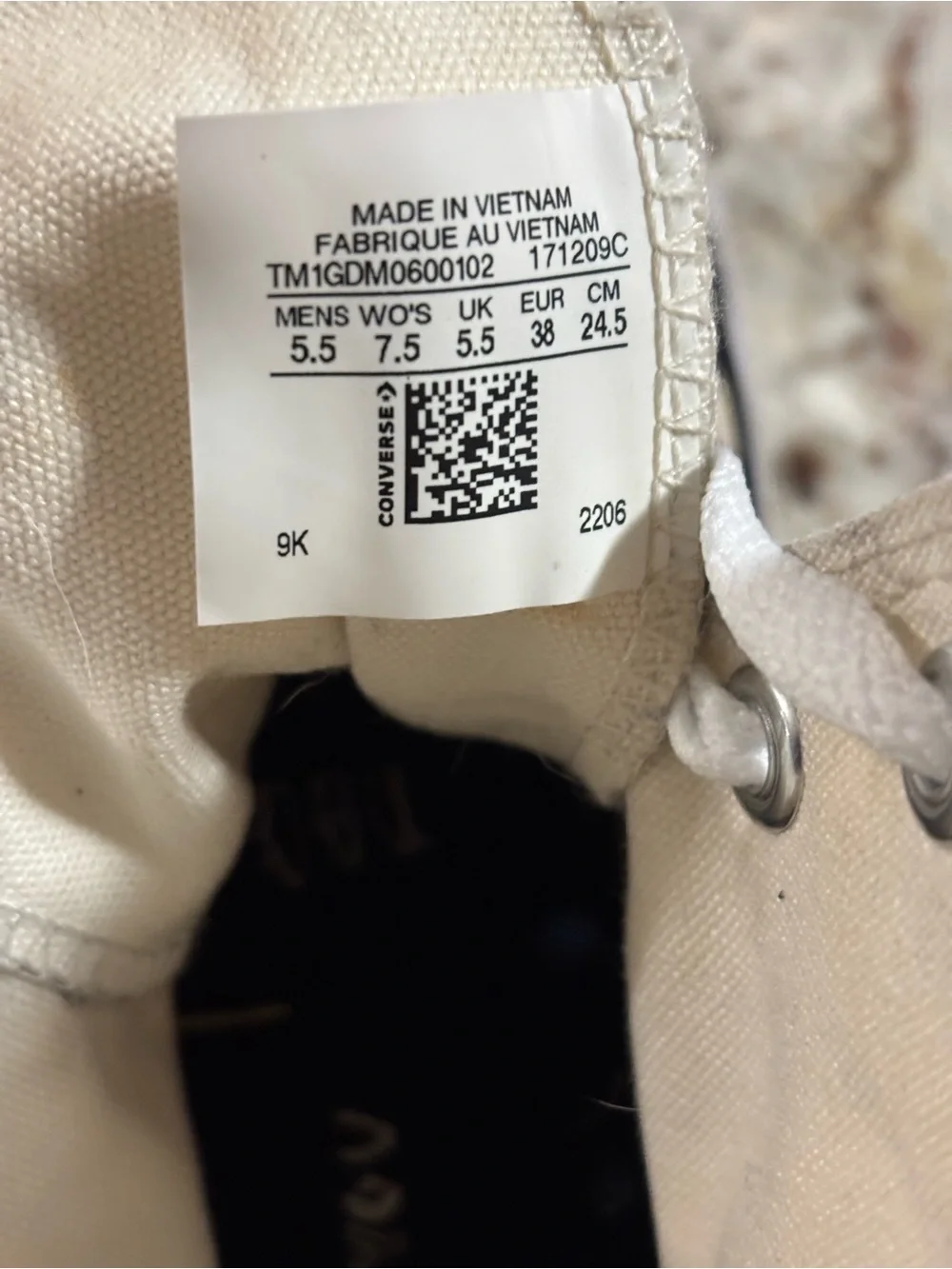 Converse  High-Top Sneakers in Black and Cream Stripe